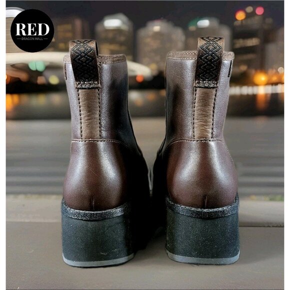 UGG CITYFUNC ZIP BURNT CEDAR LEATHER WATERPROOF ZIP BOOTS - WOMEN'S SIZE 9.5 - Picture 5 of 14